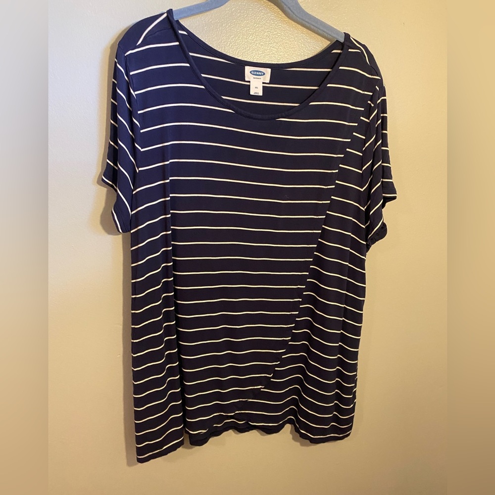 Old Navy Blue Striped Maternity Nursing Top